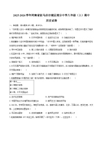 2025-2026学年河南省驻马店市城区部分中学八年级（上）期中历史试卷（含答案）