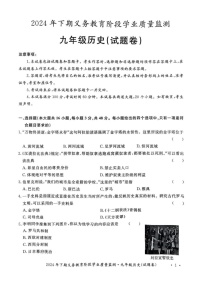 湖南省永州市宁远县2024-2025学年九年级上学期1月期末历史试题