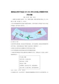 湖南省永州市宁远县2025-2026学年九年级上学期期中考试历史试卷（学生版）