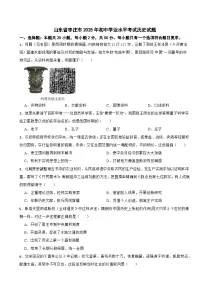山东省枣庄市2025年初中学业水平考试历史试题附真题答案