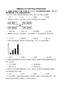 西藏自治区2025年初中学业水平考试历史试卷附真题答案
