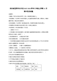 四川省宜宾市长宁县2025-2026学年八年级上学期11月期中历史试卷（学生版）