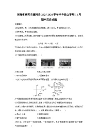河南省南阳市唐河县2025-2026学年八年级上学期11月期中历史试卷（学生版）