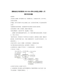 湖南省长沙市浏阳市2025-2026学年九年级上学期11月期中历史试卷（学生版）