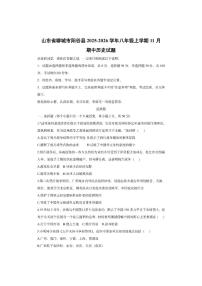 山东省聊城市阳谷县2025-2026学年八年级上学期11月期中历史试卷（学生版）