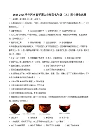 2025-2026学年河南省平顶山市郏县七年级（上）期中历史试卷（含答案）