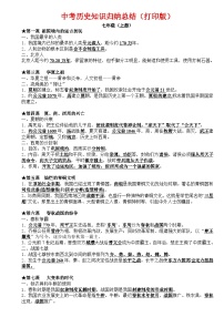 中考历史知识点归纳汇总