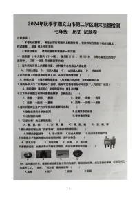 云南省文山壮族苗族自治州文山市第二学区2024-2025学年七年级上学期12月期末历史试题