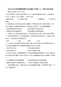 2025-2026学年湖南省郴州市北湖区九年级（上）期中历史试卷-自定义类型