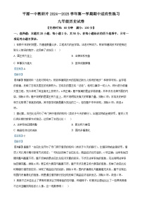 福建省平潭一中教研片九年级上学期期中历史试题（解析版）-A4