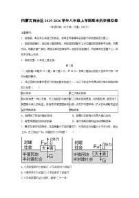 2025-2026学年内蒙古自治区八年级上学期期末模拟卷历史试卷（学生版）