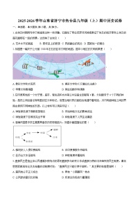 2025-2026学年山东省济宁市鱼台县九年级（上）期中历史试卷（含答案）