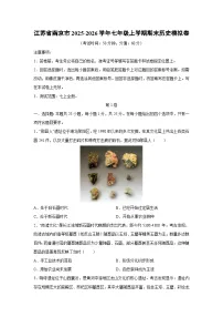 2025-2026学年江苏省南京市七年级上学期期末模拟卷历史试卷（学生版）