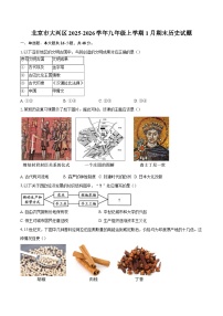 北京市大兴区2025-2026学年九年级上学期1月期末历史试题（含答案）