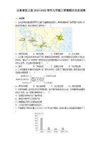山东省汶上县2025-2026学年九年级上学期期末历史试卷（解析版）