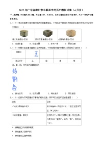 广东省梅州市丰顺县九年级下学期4月月考历史试题-A4