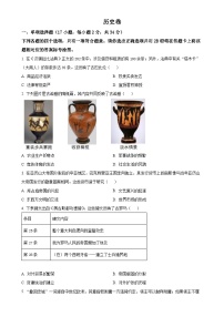 广东省深圳市九年级上学期期末历史试题（原卷版）-A4