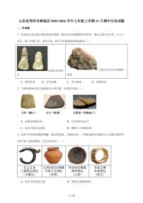 山东省菏泽市鄄城县2025~2026学年七年级上册11月期中考试历史试卷（含答案）