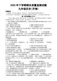 湖南省临武县部分学校2025-2026学年上学期期末检测九年级历史试卷（含答案）