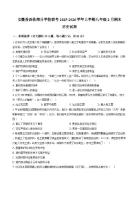 安徽省安庆市岳西县部分学校联考2025-2026学年九年级上学期2月期末历史试题含答案