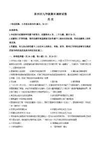 河南省安阳市林州市2025-2026学年九年级上学期期末调研历史试题含答案