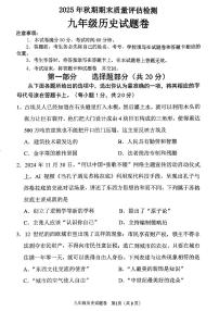 河南省南阳市2025-2026学年九年级上学期期末历史试卷及答案