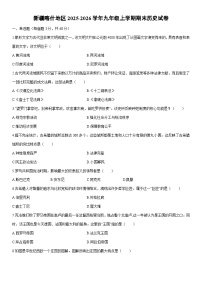 2025-2026学年新疆喀什地区九年级上学期期末历史试卷（学生版）