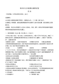 2025-2026学年河南省安阳市林州市九年级上学期期末调研历史试题（含答案）
