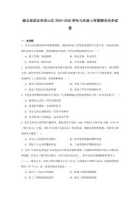 2025—2026学年度湖北省武汉市洪山区九年级上学期期末历史试题（含答案）