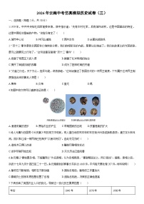 2026年云南中考仿真模拟（三）历史试卷（学生版）