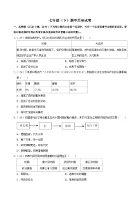 期中历史试卷（含答案） -人教版初中历史七年级下册