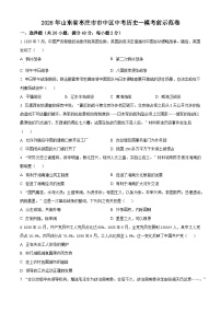 2026年山东枣庄市市中区中考历史一模考前示范卷（试卷+解析）中考模拟