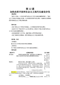 初中历史人教版（2024）八年级下册（2024）第12课 加快改革开放和社会主义现代化建设步伐教案