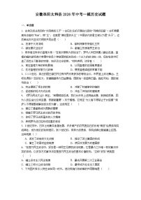 安徽阜阳太和县2026年中考一模历史试题（解析版）