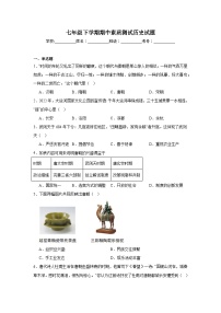 统编版2024初中历史七下期中素质测试历史试题-有答案解析