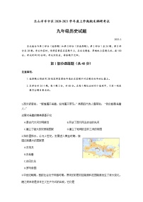 四川乐山市市中区2020年度第一学期期末调研考试九年级历史试题及答案（word含答案）