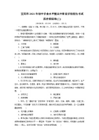 2021年四川省宜宾市初中学业水平暨高中阶段学校招生考试历史模拟卷（二）（word版 含答案）