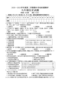 山东省菏泽市成武县2020—2021学年部编版下学期期中学业质量测评九年级历史试题（电子版含答案）