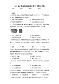 2021年广东省清远市连州市中考一模历史试题(word版含答案)