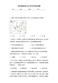 2020年山东省滨州市中考历史试题