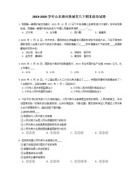 2019-2020学年山东德州禹城市八下期末政治试卷