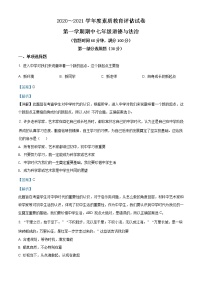 安徽省芜湖市市区2020-2021学年七年级上学期期中道德与法治试题（含答案）