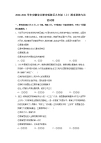 安徽省合肥市瑶海区2020-2021学年九年级上学期期末道德与法治试卷（含答案）