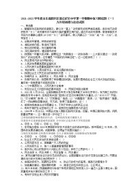 山东省滕州市蒋庄矿区学校2021-2022学年九年级上学期期中复习模拟道德与法治试题