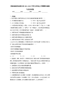 河南省南阳市淅川县2021-2022学年九年级上学期期中道德与法治试题（word版 含答案）