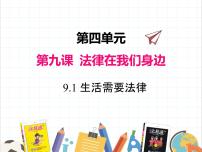 初中政治 (道德与法治)人教部编版七年级下册第四单元 走进法治天地第九课 法律在我们身边生活需要法律课文内容ppt课件