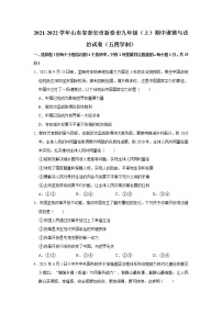 2021-2022学年山东省泰安市新泰市九年级（上）期中道德与法治试卷（五四学制）  解析版