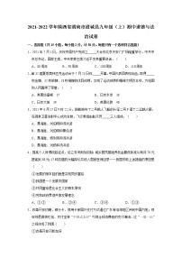 2021-2022学年陕西省渭南市澄城县九年级（上）期中道德与法治试卷   解析版