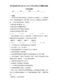 四川省宜宾市兴文县2021-2022学年九年级上学期期中道德与法治试题（word版 含答案）