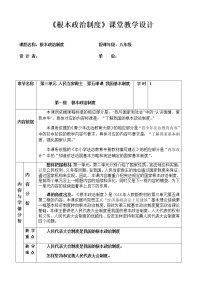 人教部编版八年级道德与法治下册：根本政治制度教学设计